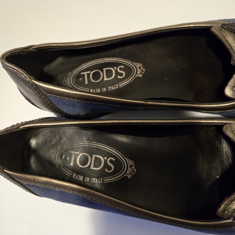 Tod's Leather And Suede Lace up Loafers Size 38 - Picture 6 of 9